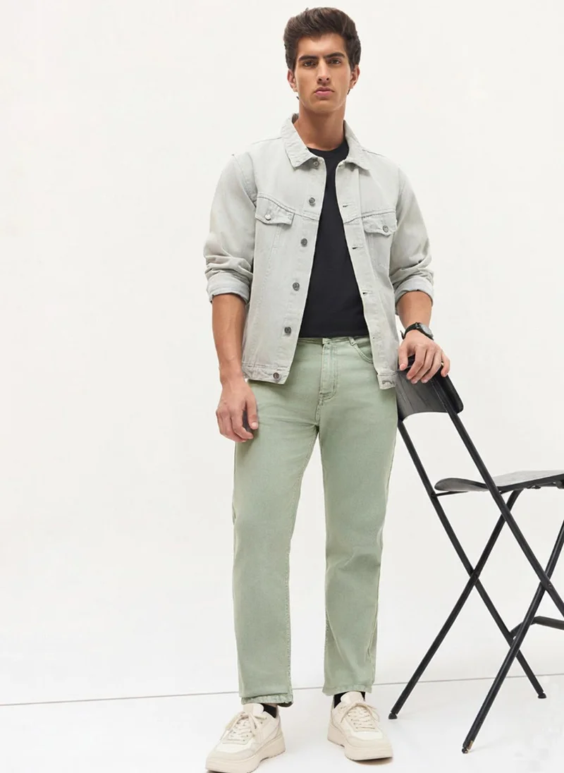 Urbano Fashion  Urbano Fashion Men's Ice Grey Regular Fit Heavy Washed Denim Jeans Stretchable for Men | Best Price UAE